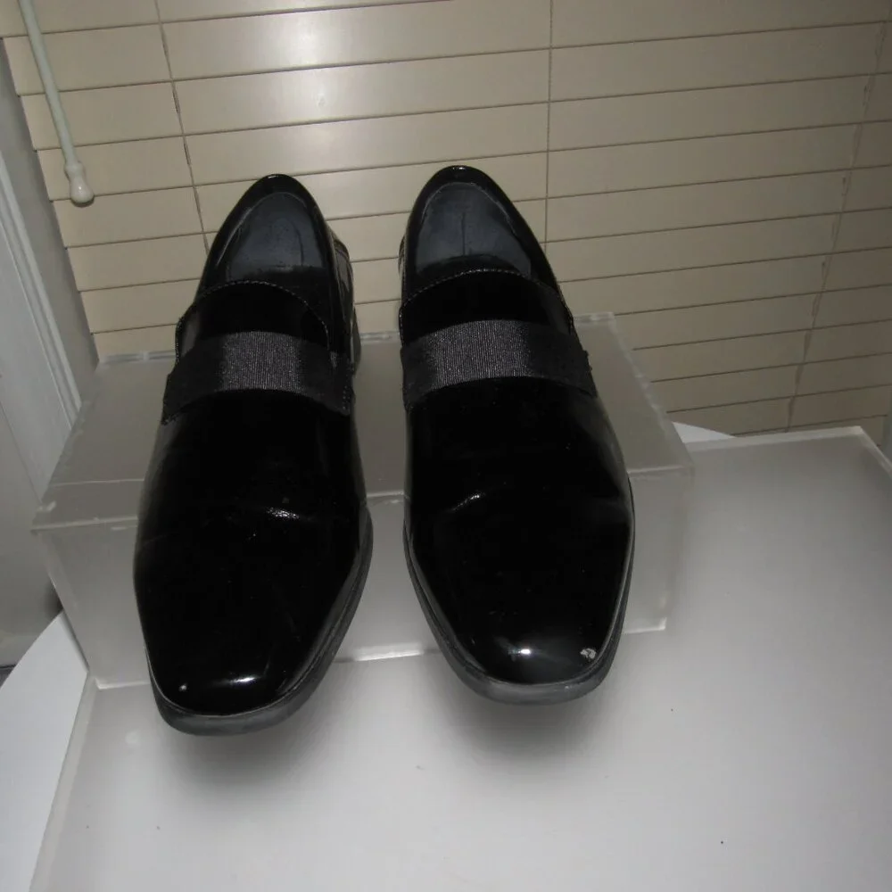 Calvin Klein Bernard Black Patent Loafers | Formal Slip-On Dress Shoes Size 9M